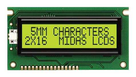 MC21605A6W SPR V2 Midas Displays LCD Alfanumerico 16 X 2 5 V