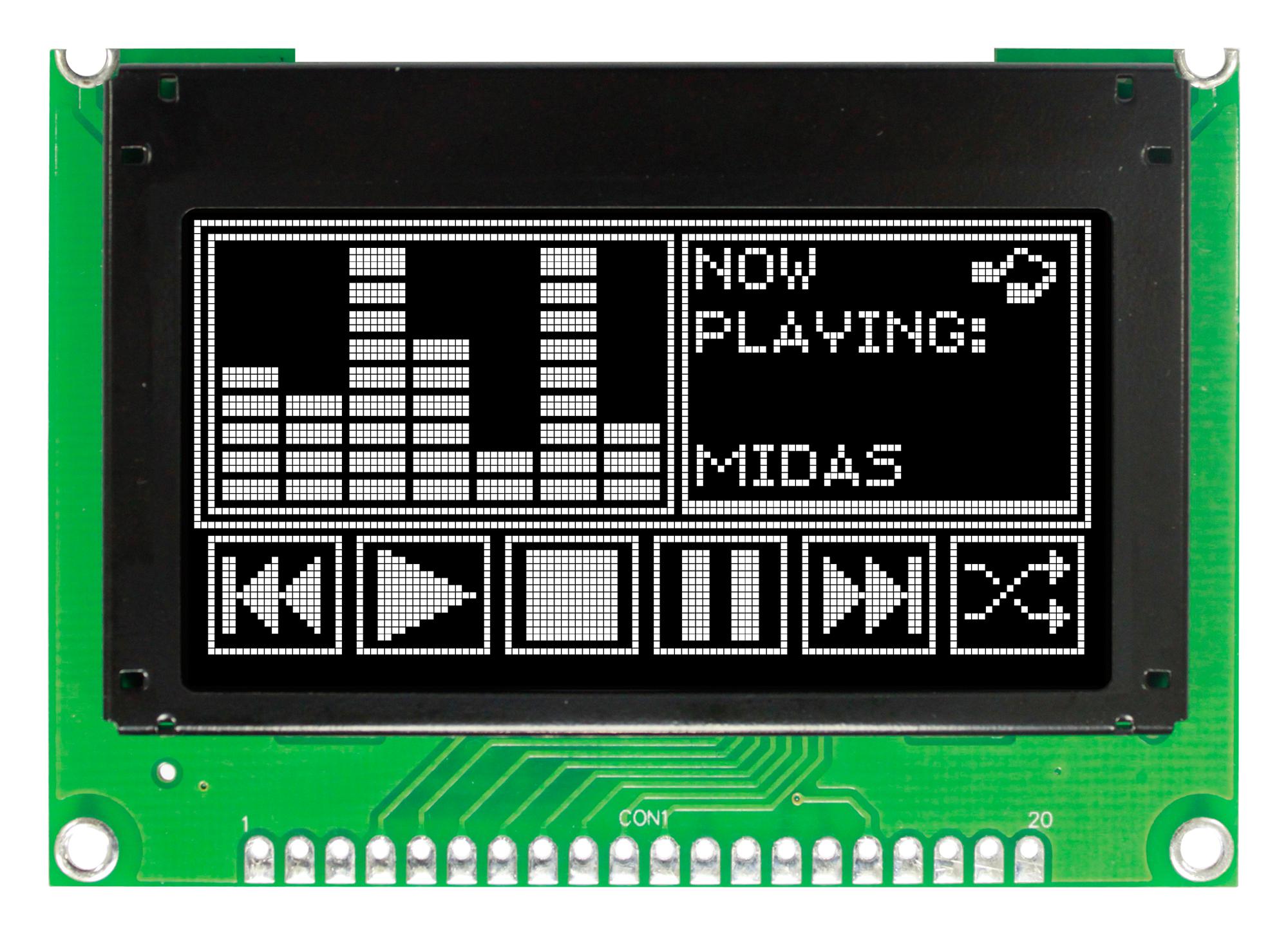 Midas Displays Mcob128064T1V-Wp