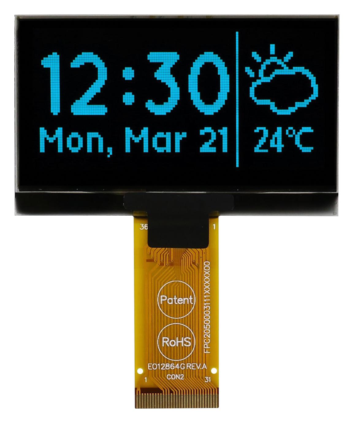 Midas Displays Mcot128064H1V-Bm