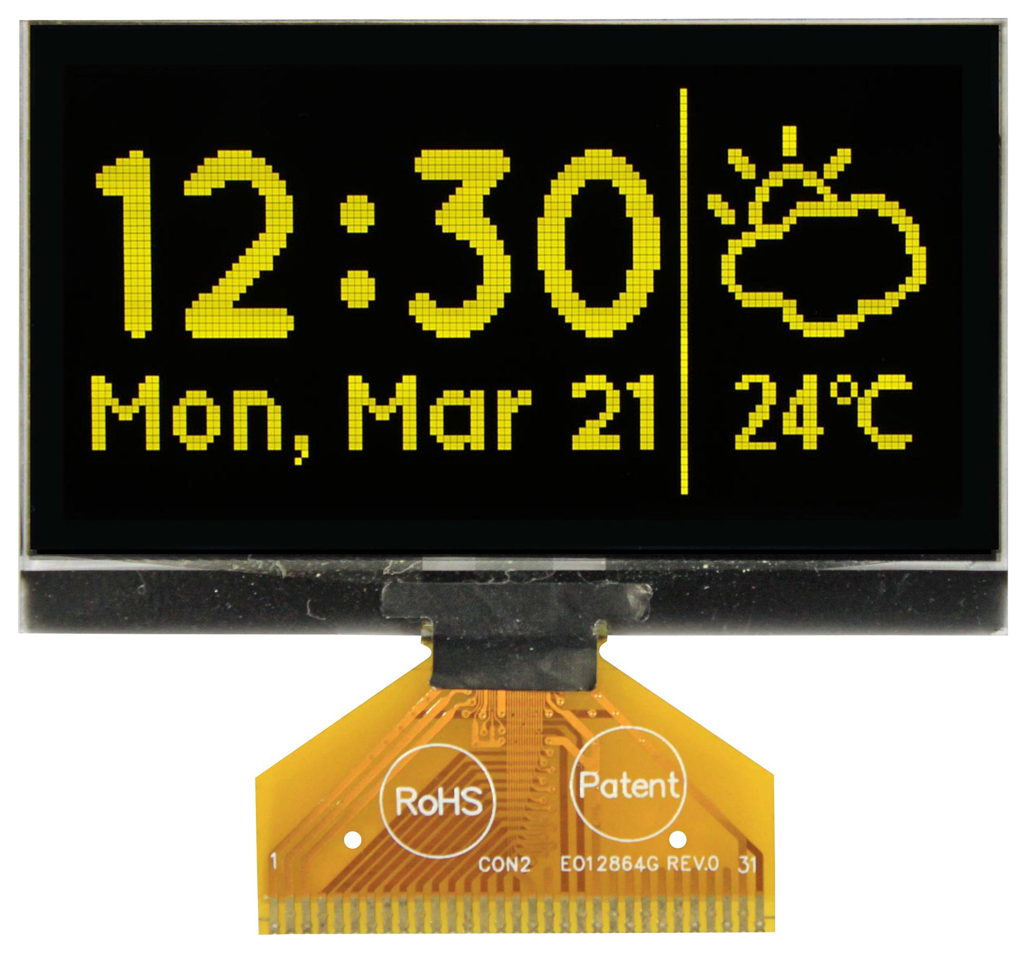 Midas Displays Mcot128064E1V-Ym