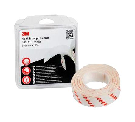 3M Sj352B, White, 1.25M X 25mm