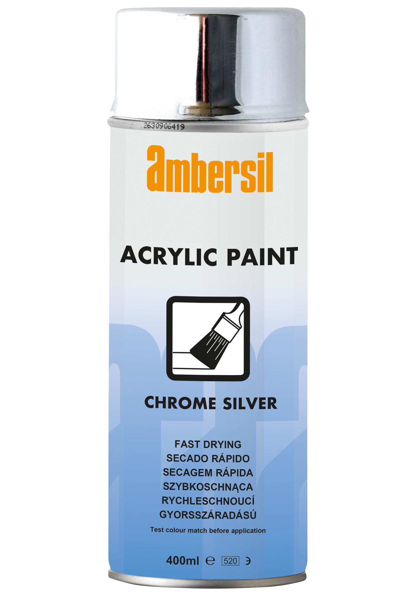 Ambersil Acrylic Paint, Silver, 400Ml