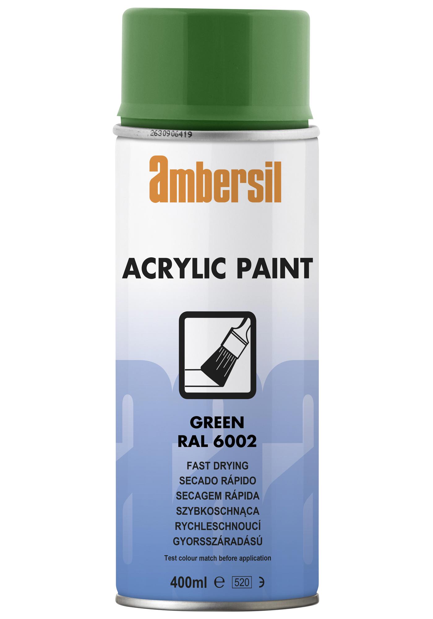 Ambersil Acrylic Paint, Green Ral 6002, 400Ml