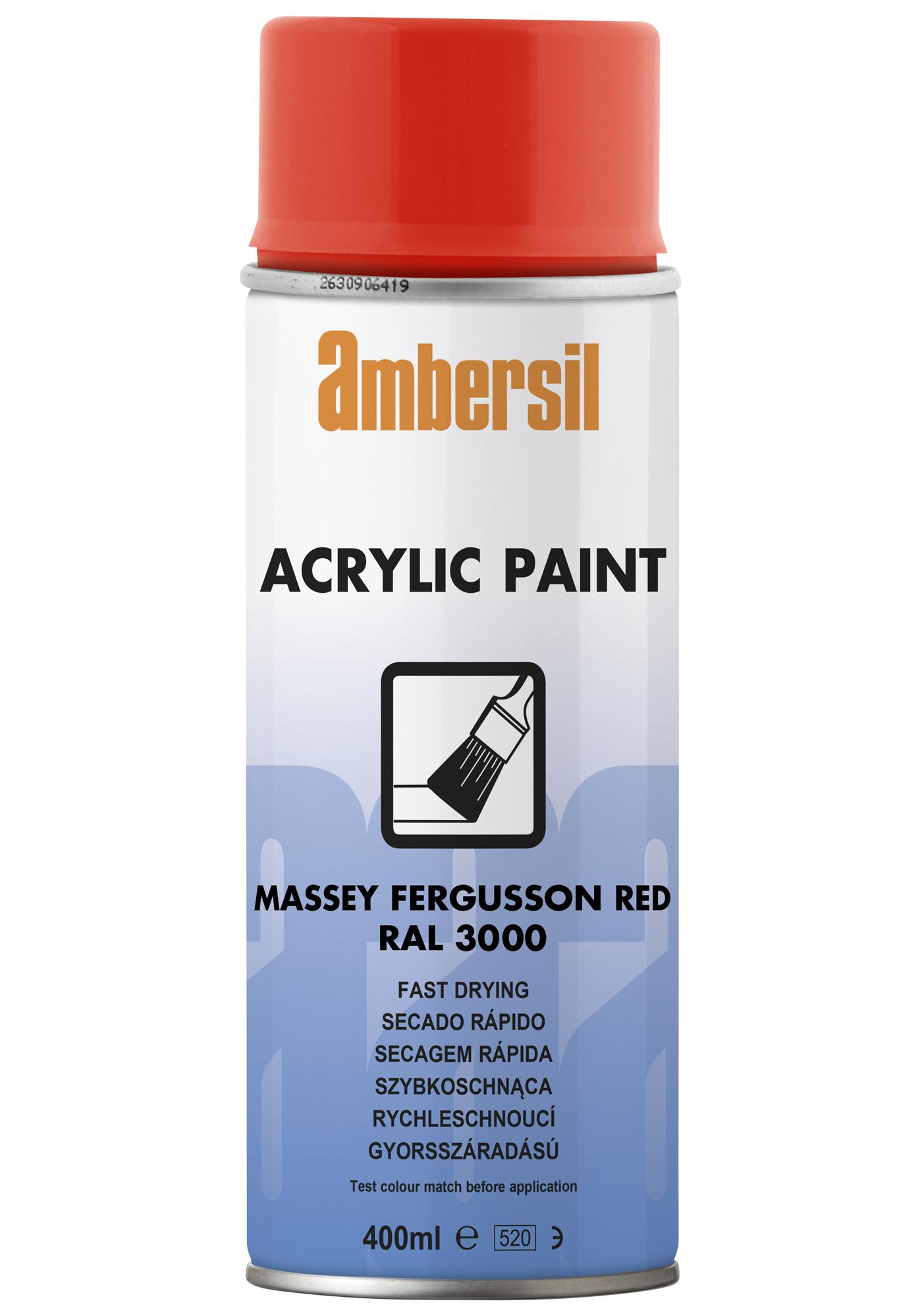 Ambersil Acrylic Paint, Red Ral 3000, 400Ml