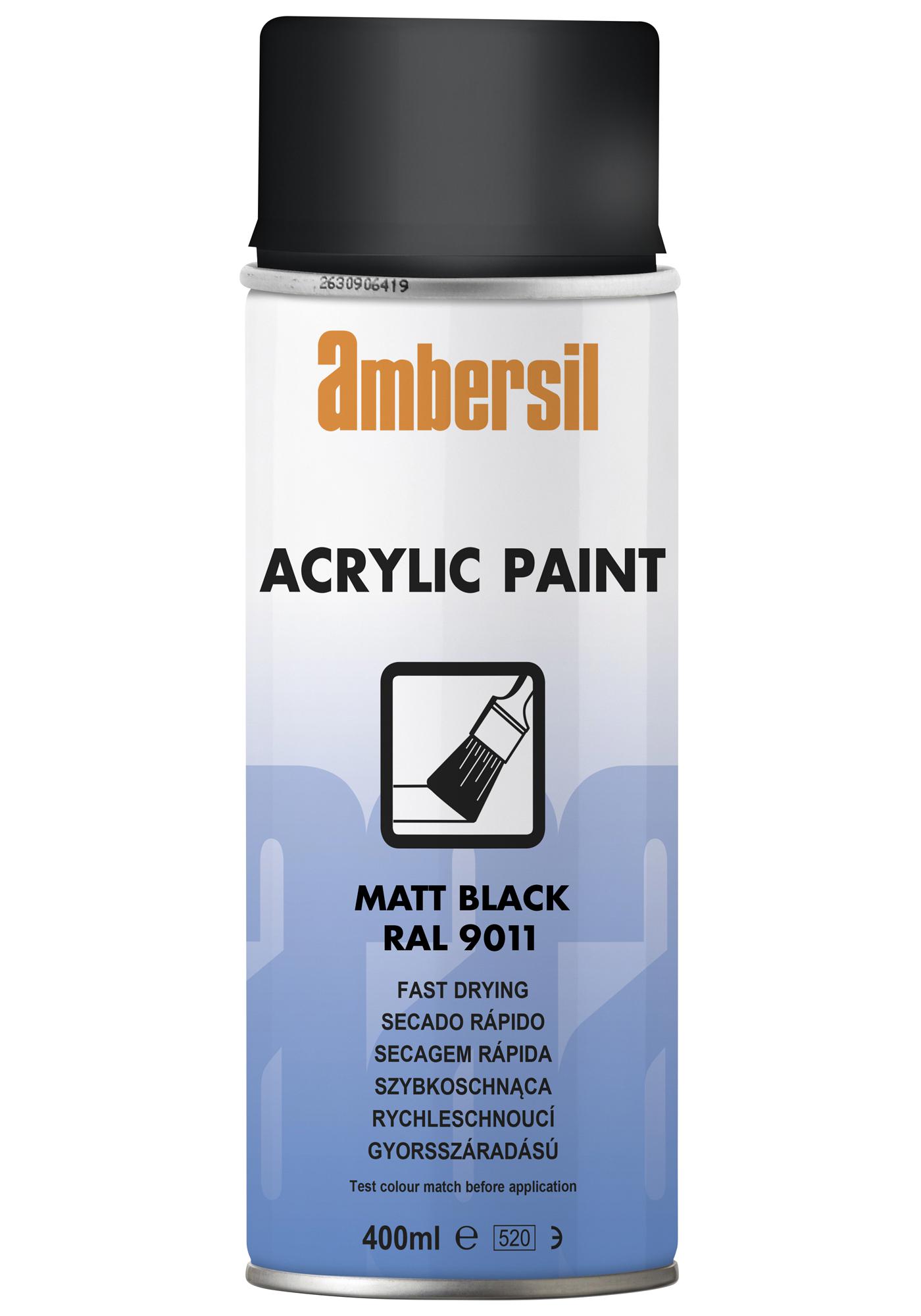 Ambersil Acrylic Paint, Black Ral 9011, 400Ml