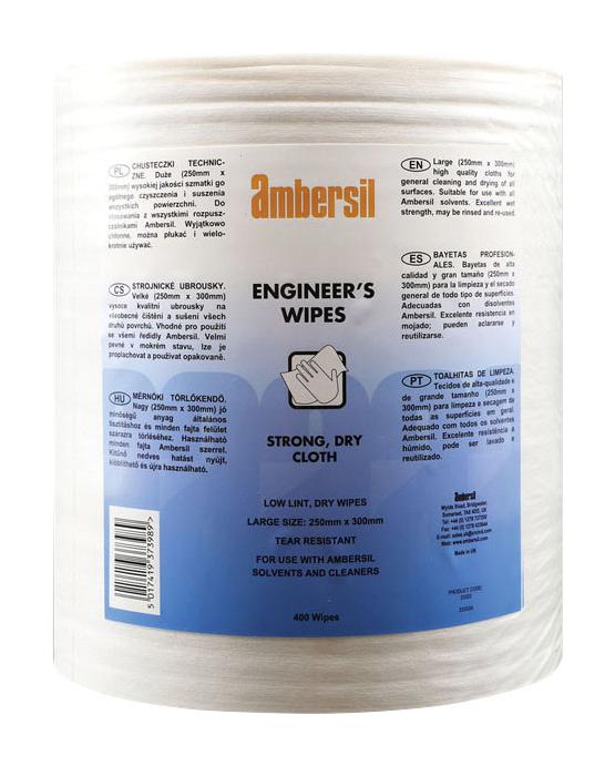 Ambersil Engineers Wipes, 400 Roll