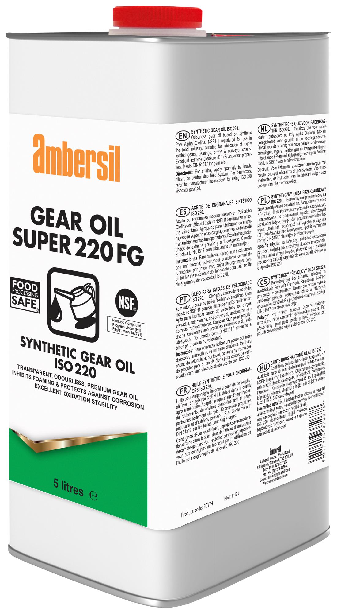 Ambersil Gear Oil Super 220 Fg    , 5Ltr