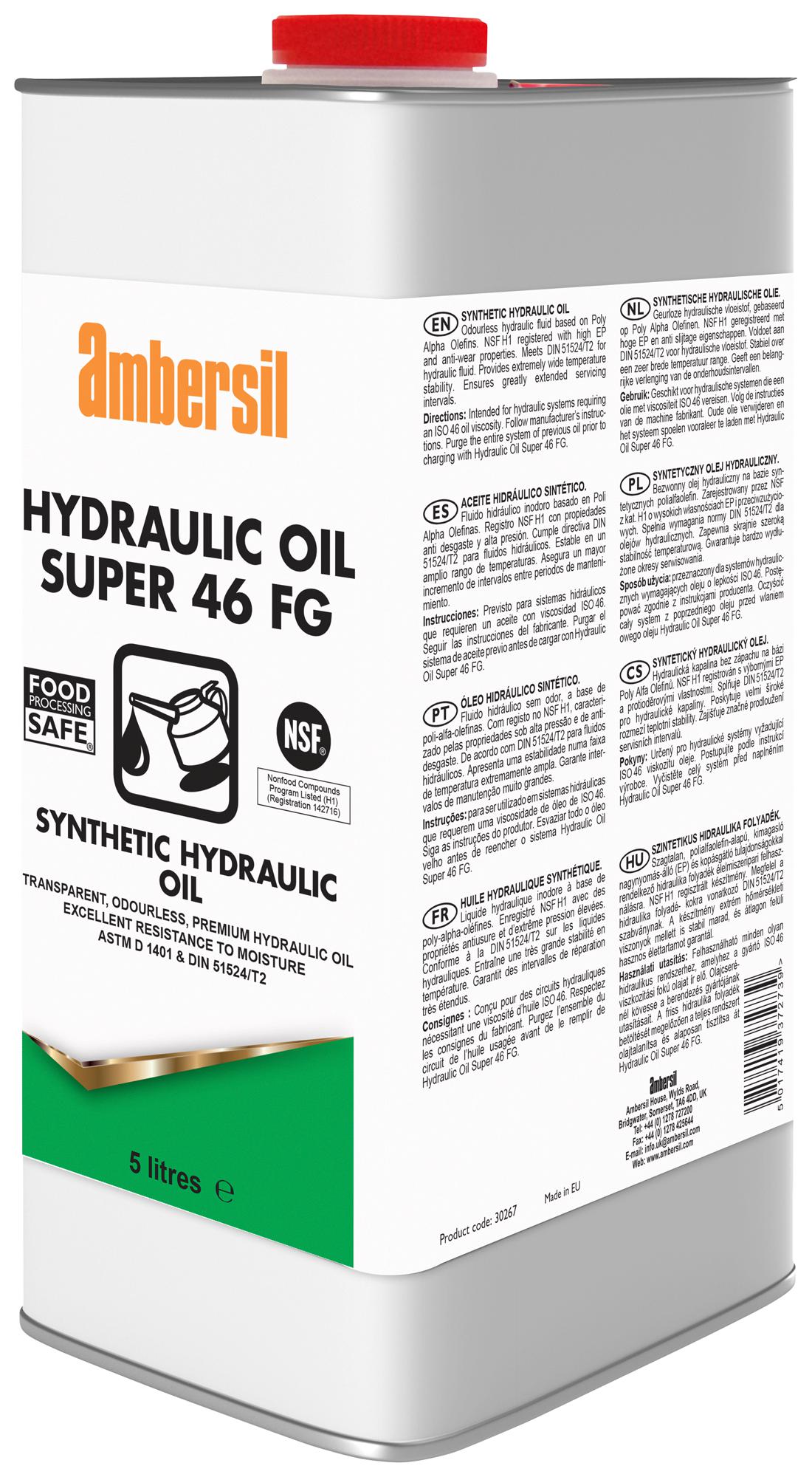 Ambersil Hydraulic Oil Super 46 Fg , 5Ltr