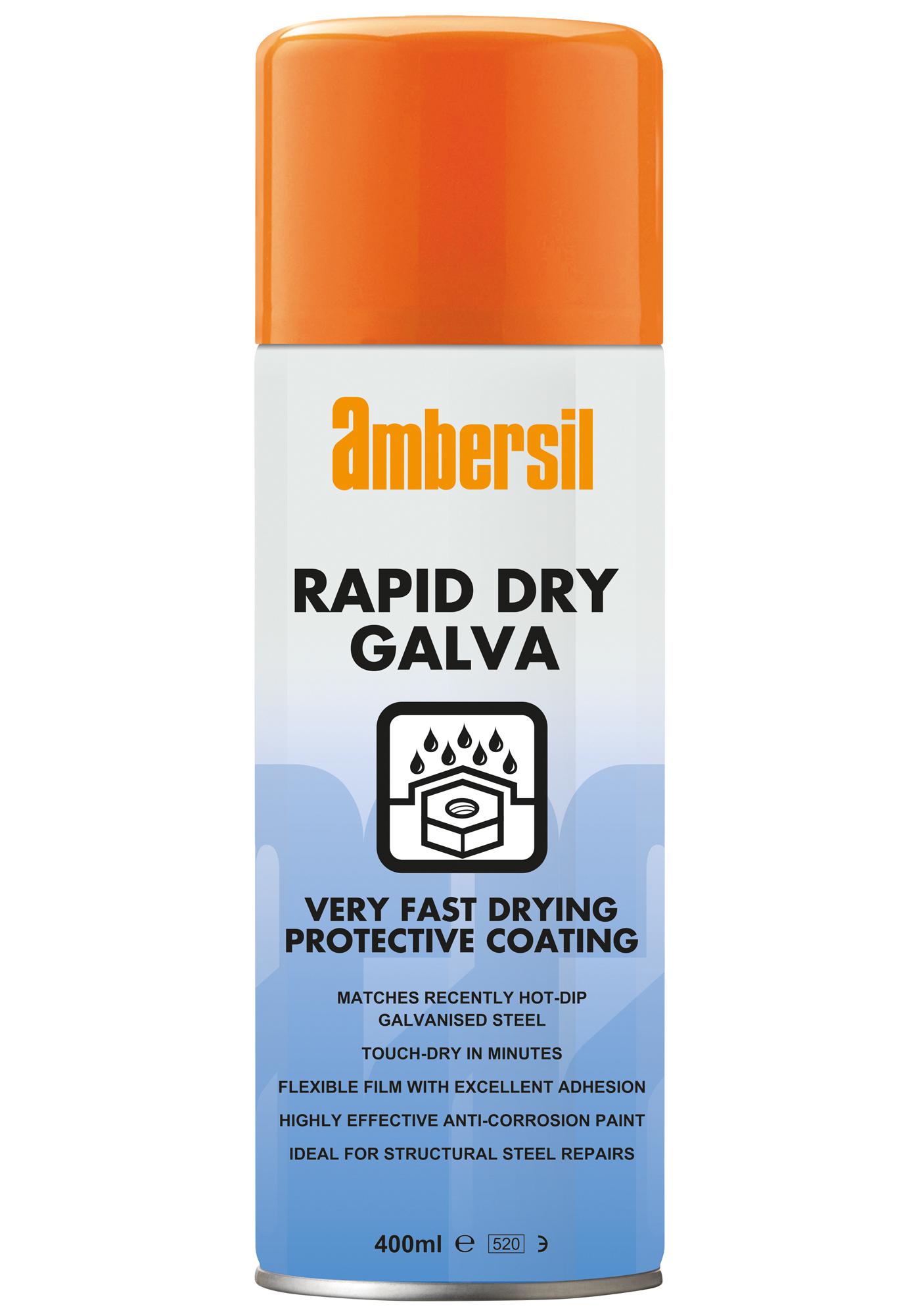 Ambersil Rapid Dry Zinc Galvanise, 400Ml