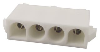 350826-1 - Basetta a Pin, Filo a Scheda, 6.35 mm, 1 File, 4 Contatti, Foro Passante, Dritta