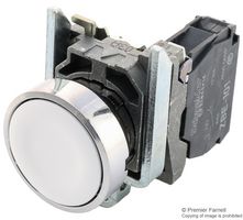 Schneider Electric XB4BA11, P/B, White, 1 N/O, Spring Return