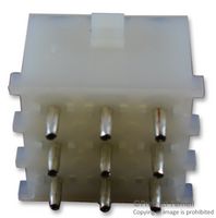 350432-1 - Basetta a Pin, Filo a Scheda, 6.35 mm, 3 File, 9 Contatti, Foro Passante, Dritta