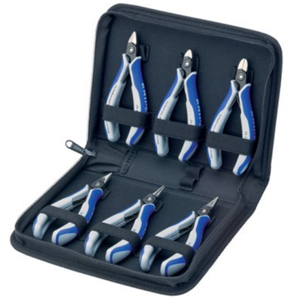 Electronics Pliers Set in a Hard Wearing Polyester Fabric Case 